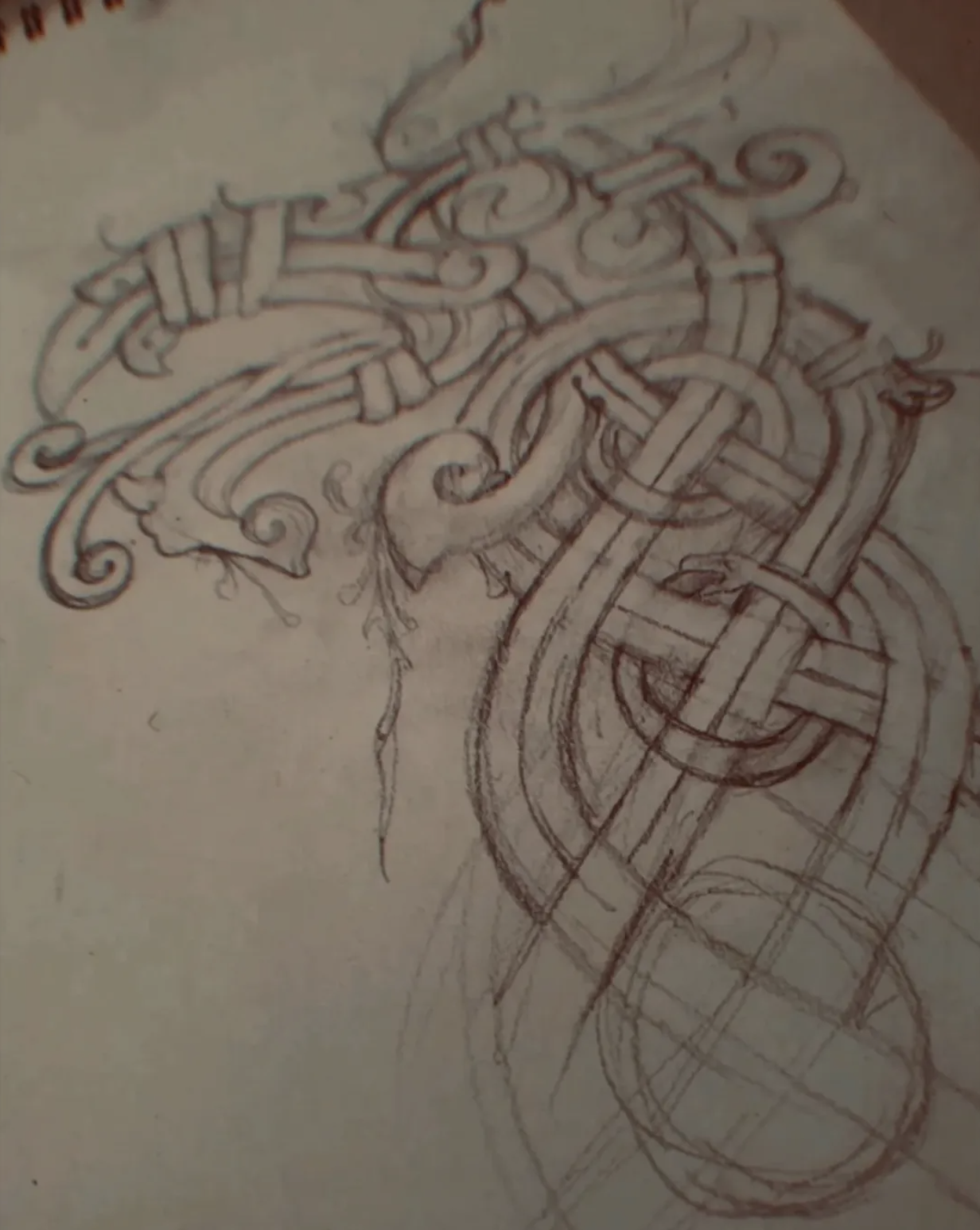 Hand-drawn Norse knotwork tattoo design